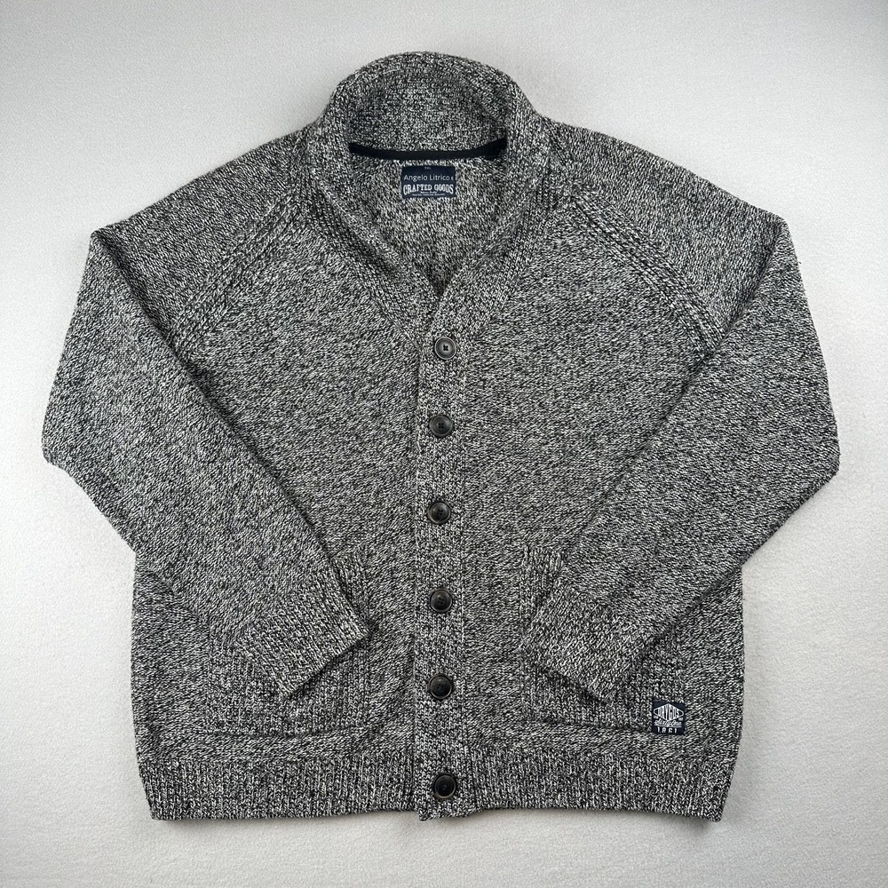 Angelo Litrico Men's 3XL Grey Cardigan Acrylic Sweater